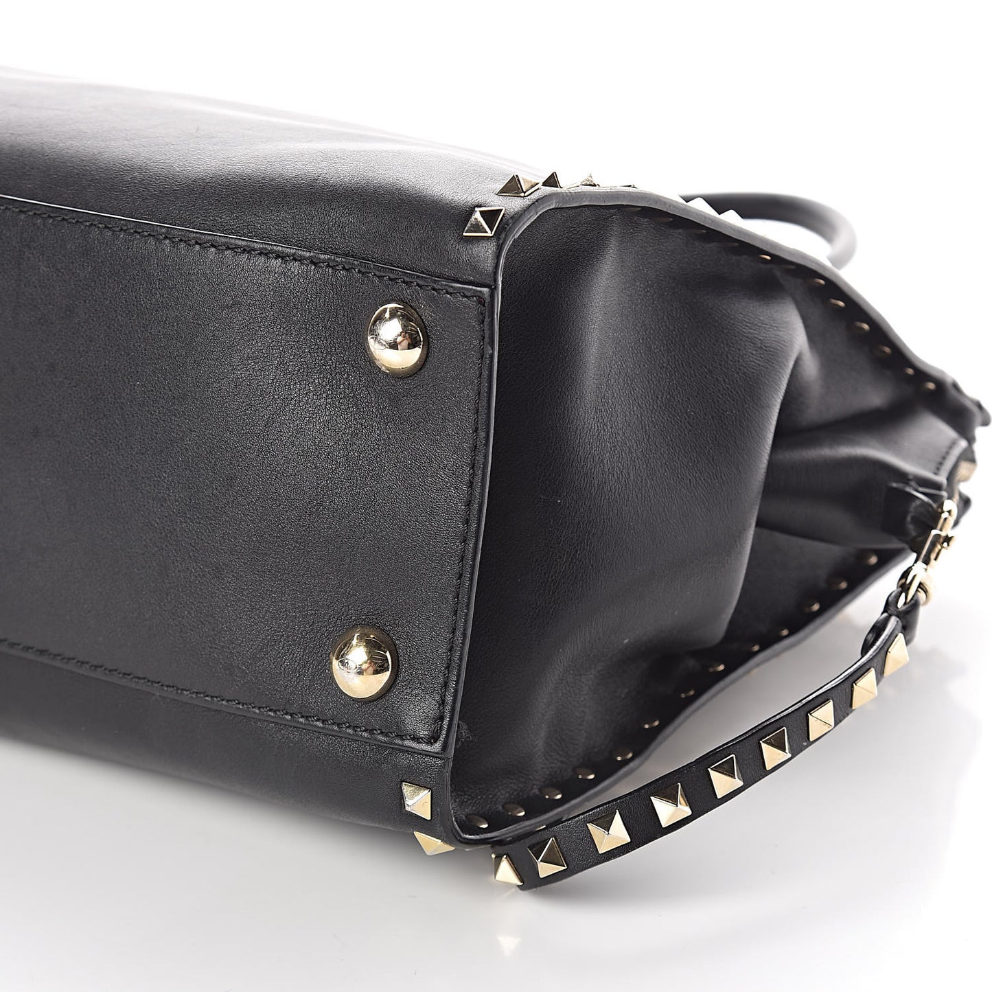 Vitello Rockstud Dome Shopper Black