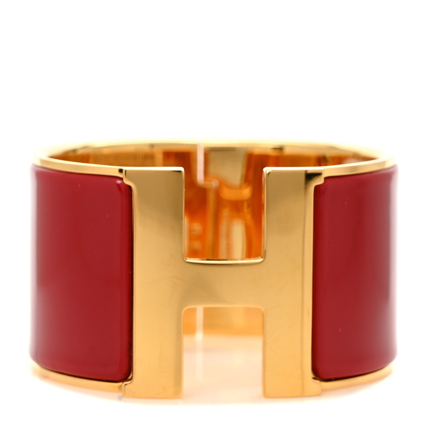 Enamel Clic Clac H Extra Wide Bracelet PM Red