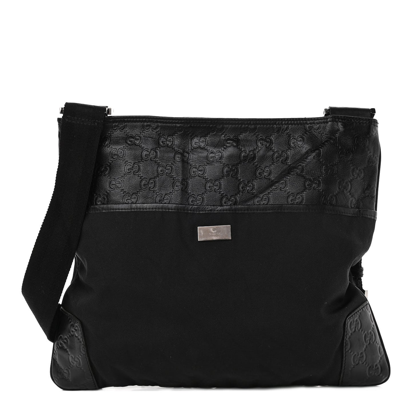 Guccissima Nylon Messenger Bag Black