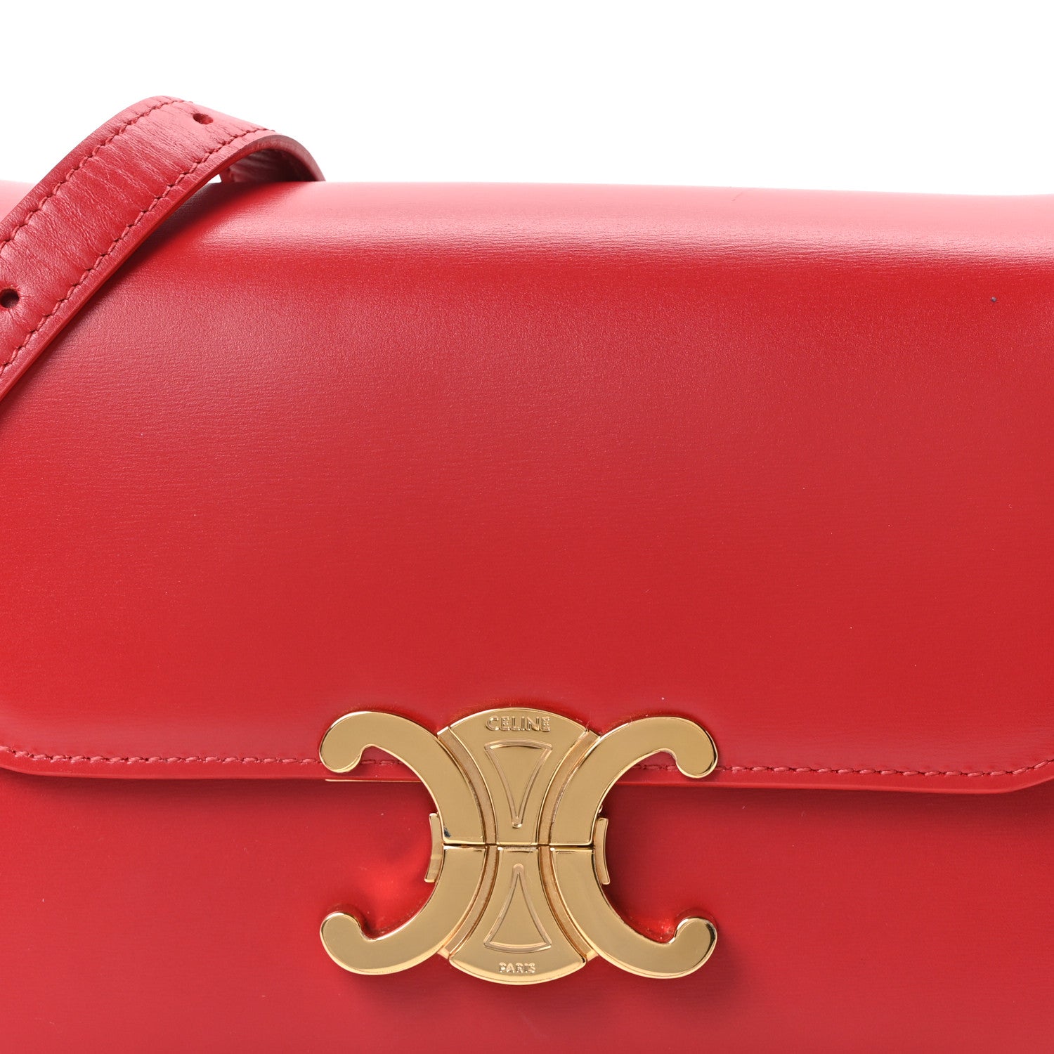 Celine Shiny Calfskin Teen Triomphe Red 8 of 10