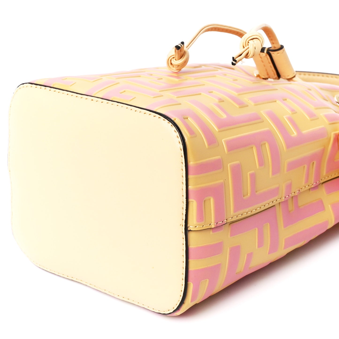 Vitello Liberty F is Fendi Bi-Color FF 1974 Embossed Mini Mon Tresor Bucket Bag Savana Lollypop