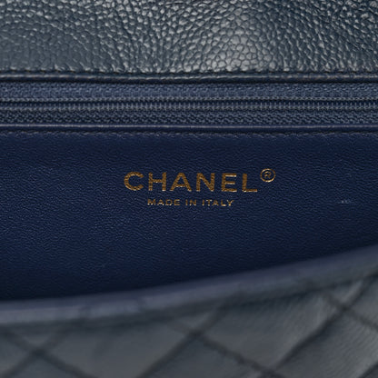 Chanel Crumpled Grained Calfskin Small Two Tone Flap Navy 7 of 10
