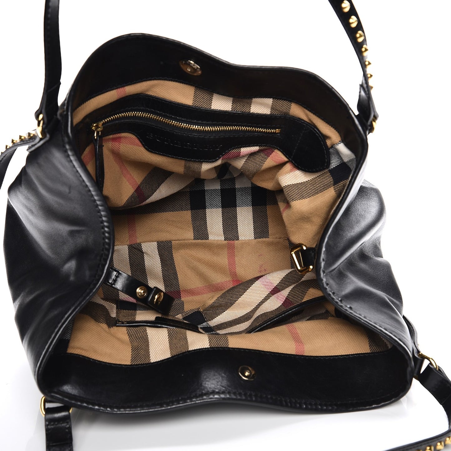 Lambskin Bridle Studs Small Canterbury Tote Black