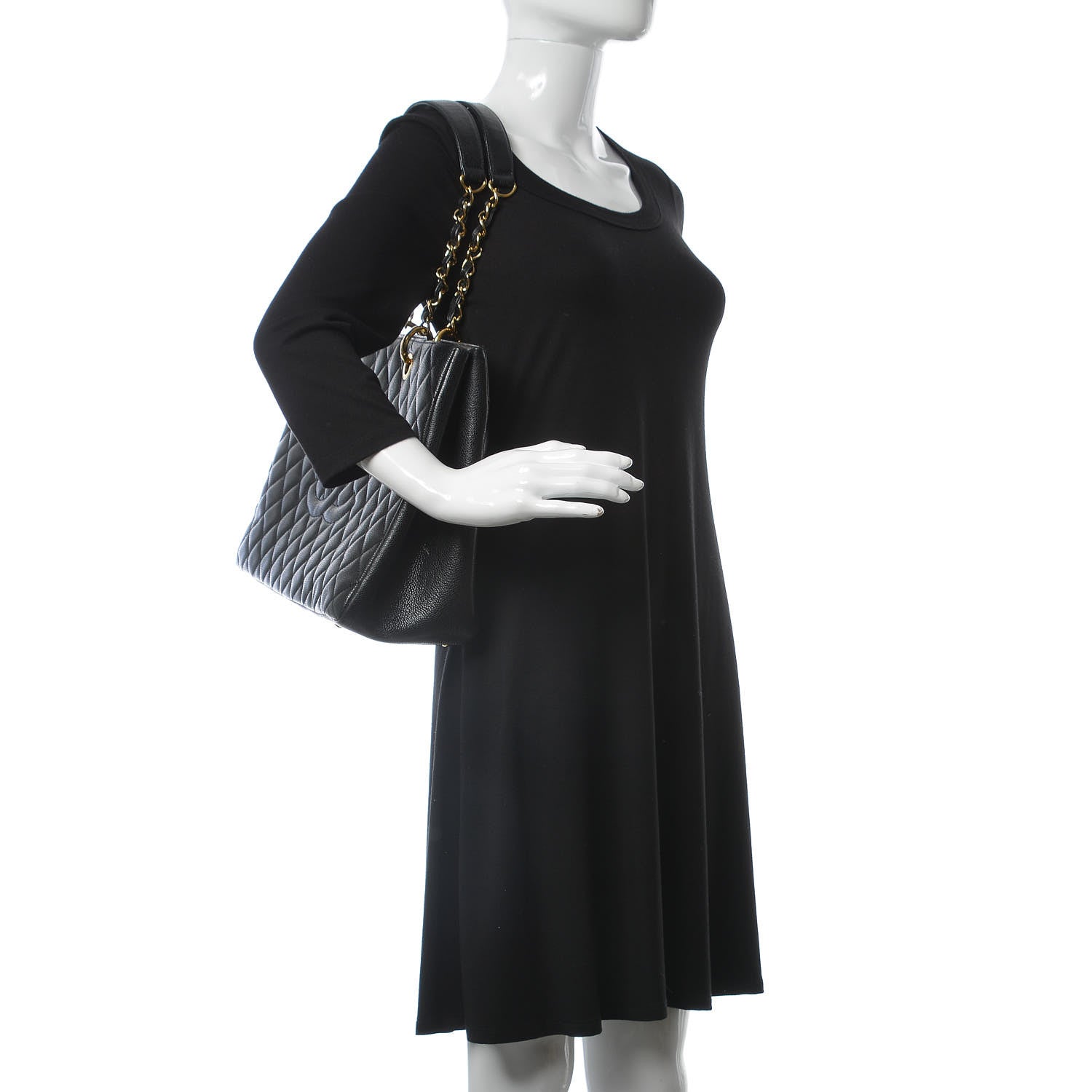 Chanel Caviar Quilted XL Grand Shopping Tote GST Black 2 of 15