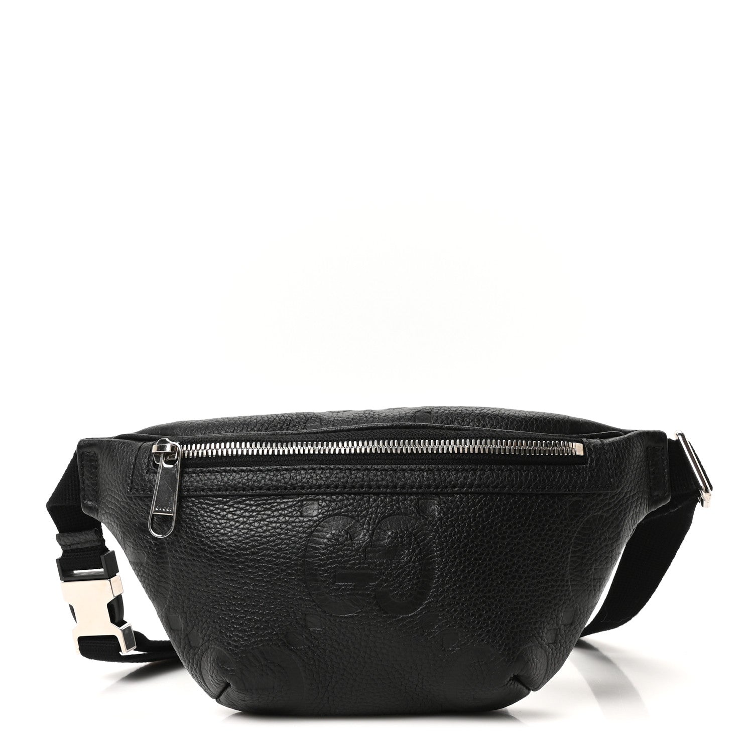 Gucci Piuma Calfskin Jumbo GG Embossed Small Belt Bag Black 1 of 10
