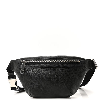 Gucci Piuma Calfskin Jumbo GG Embossed Small Belt Bag Black 1 of 10