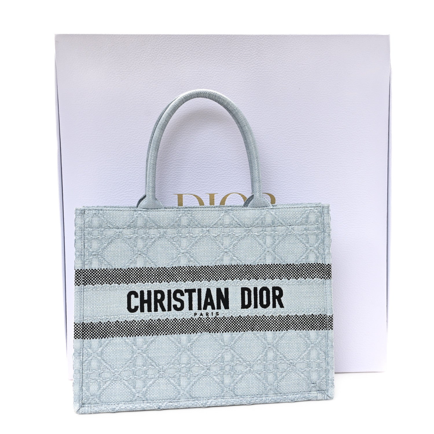 Christian Dior Raffia Cannage Medium Book Tote Blue 1711734