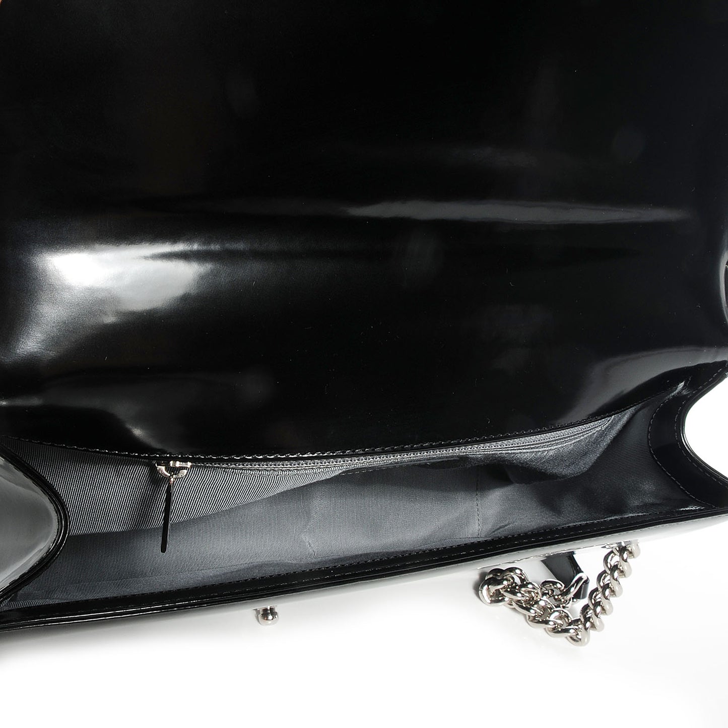 Glazed Calfskin Large Boy Flap Black