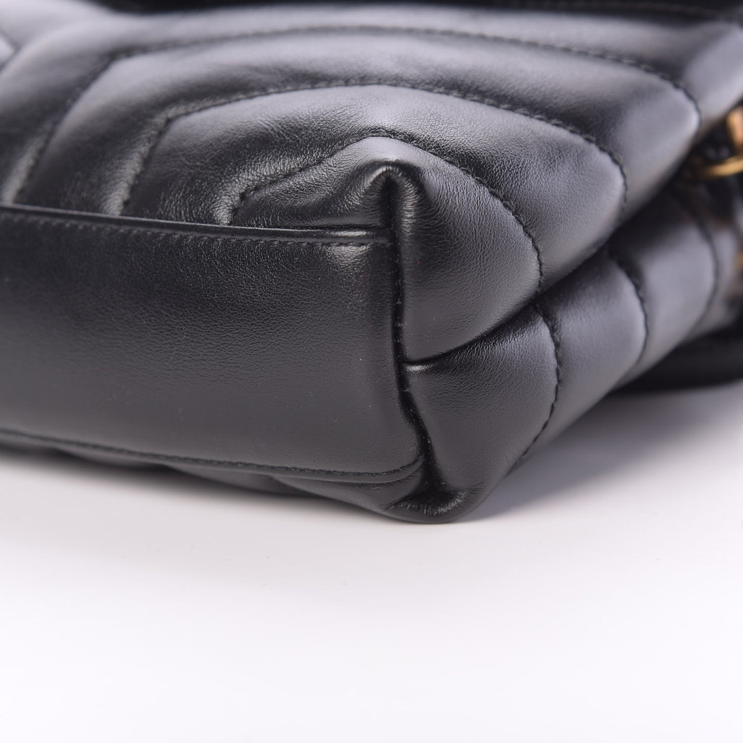 Calfskin Y Quilted Monogram Toy Loulou Crossbody Bag Black