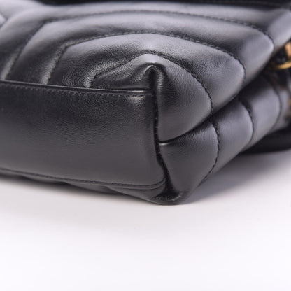 Saint Laurent Calfskin Y Quilted Monogram Toy Loulou Crossbody Bag Black 10 of 11