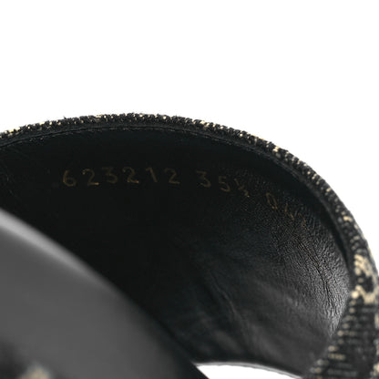 Gucci Jacquard Black Denim GG Monogram Angelina Platform 55mm Slide Sandals 35.5 Black Ivory 10 of 11