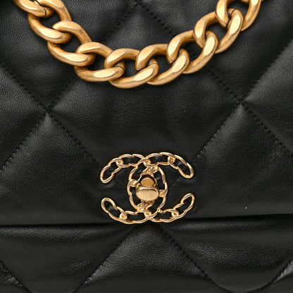 Chanel Lambskin Quilted Large Chanel 19 Flap Black 8 of 11