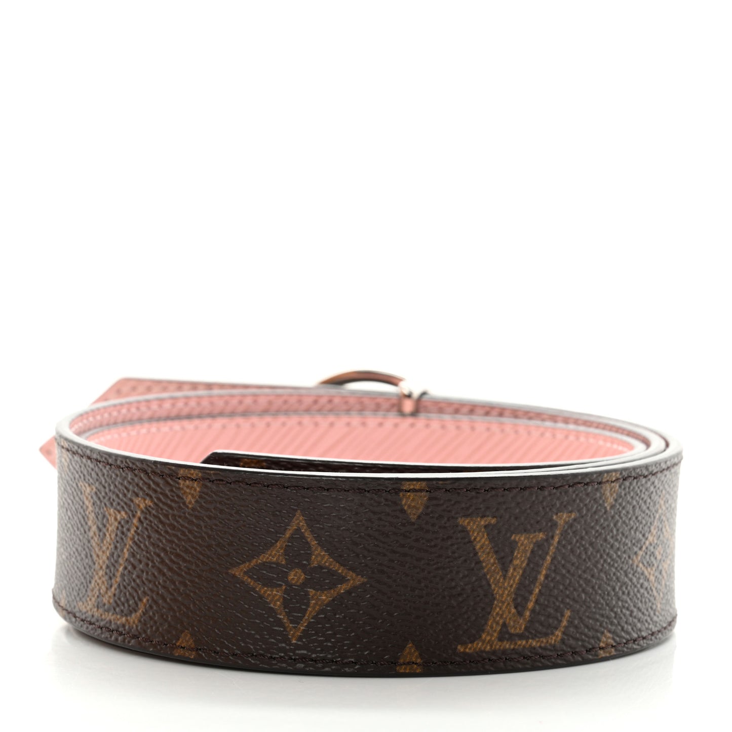 Monogram Epi 35mm LV Circle Reversible Belt 80 32 Rose Ballerine