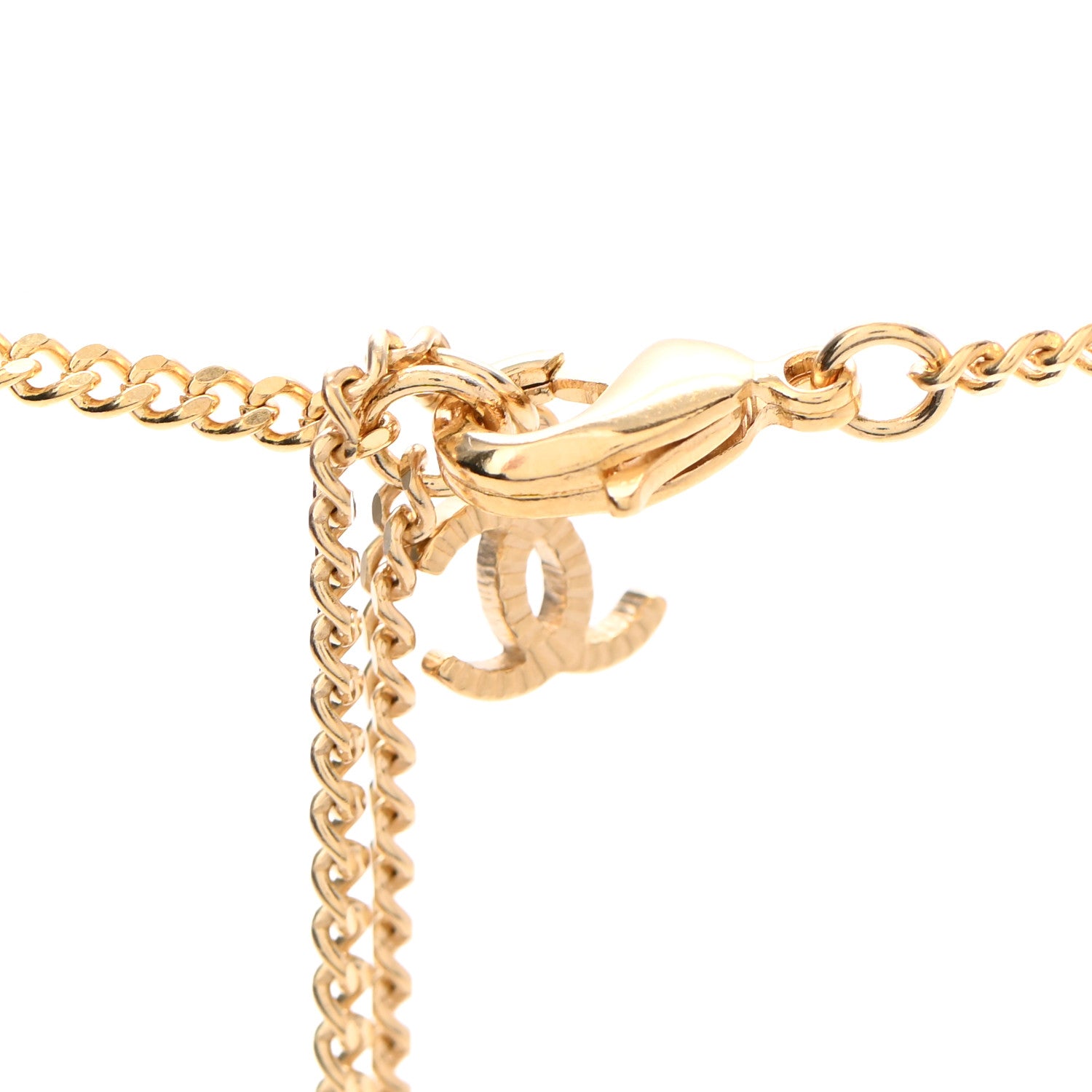 Chanel Enamel Crystal Pearl CC Camellia Necklace Gold Black 4 of 5