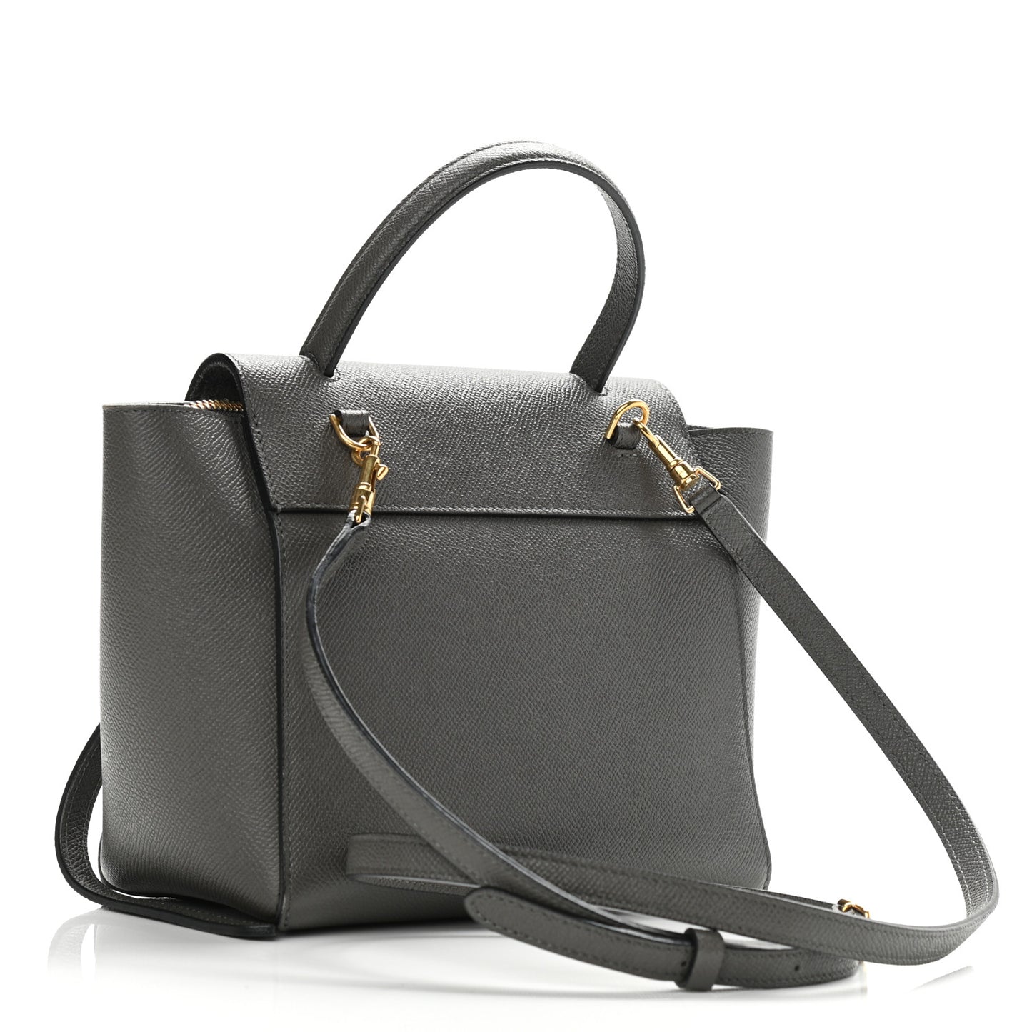 Grained Calfskin Nano Belt Bag Grey