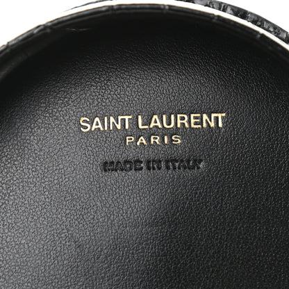 Saint Laurent Patent Crocodile Embossed Monogram Baby Kaia Crossbody Bag Black 6 of 10