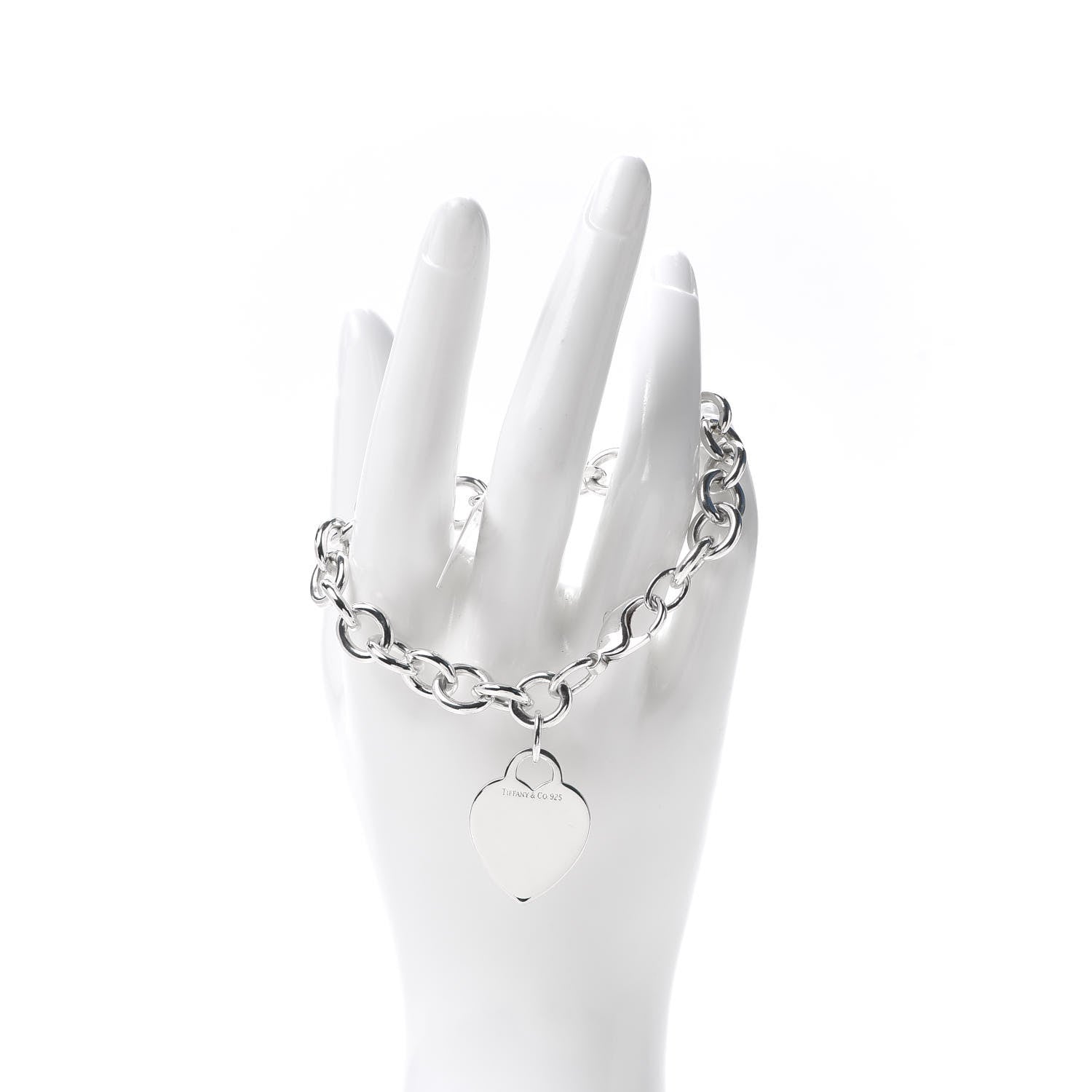 Tiffany Sterling Silver Heart Tag Charm Bracelet 2 of 4
