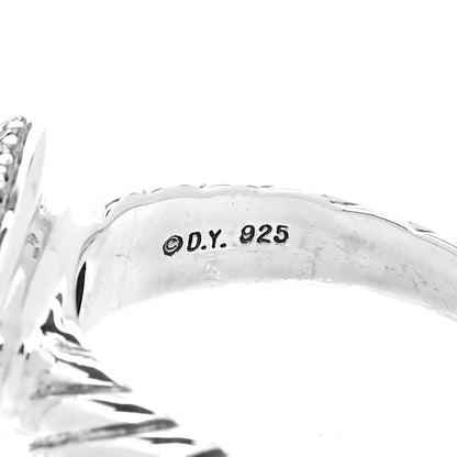 David Yurman Sterling Silver Diamond Garnet 10mm Noblesse Ring 51 5.75 4 of 4
