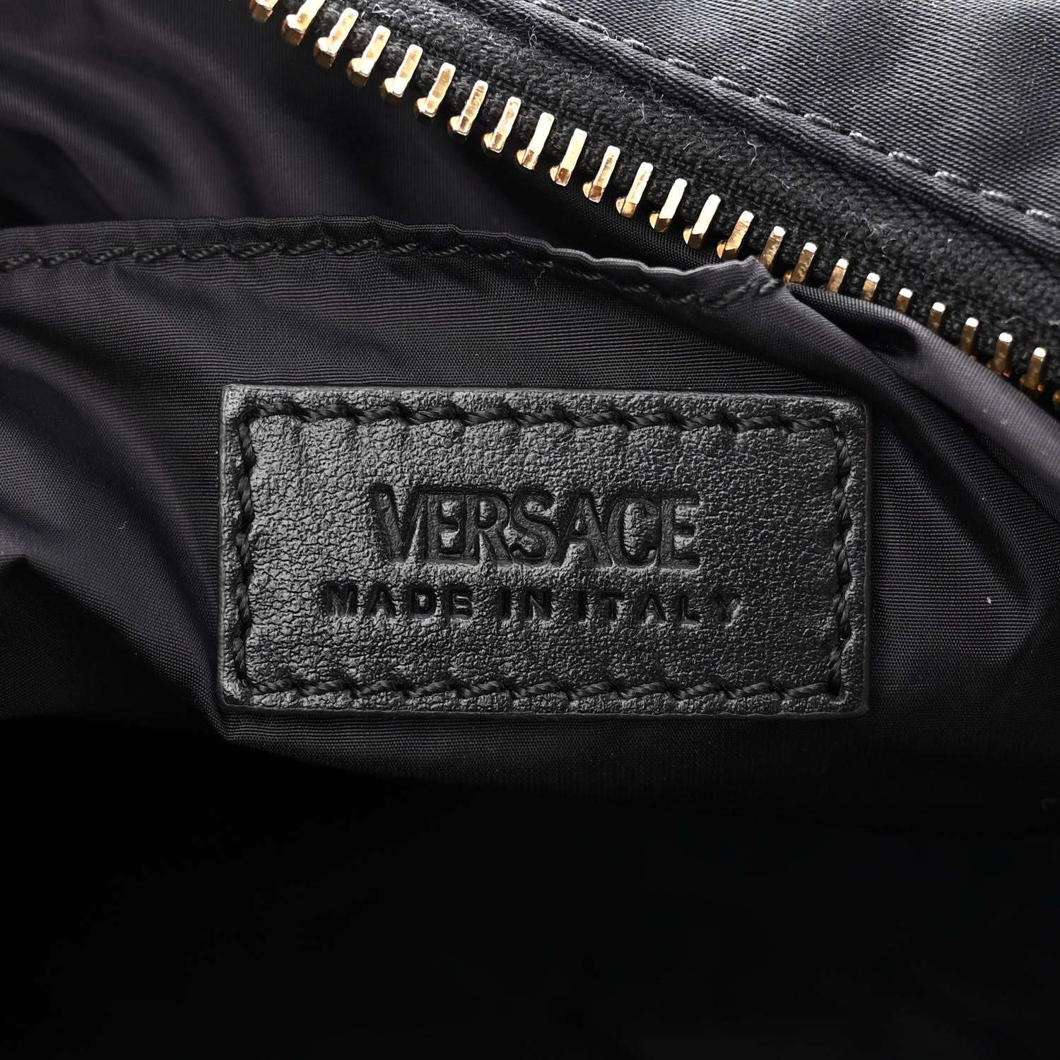 Versace Nylon Tribute Chain Crossbody Shoulder Bag Black 7 of 10