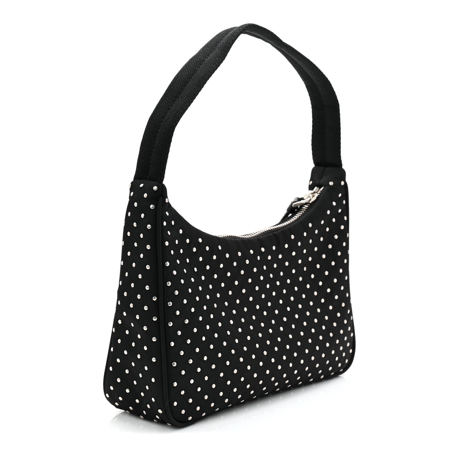 Prada Re-Nylon Vela Studs Mini Re-Edition 2000 Bag Black 3 of 11