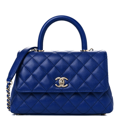 Chanel Caviar Quilted Mini Coco Handle Flap Blue 1 of 14
