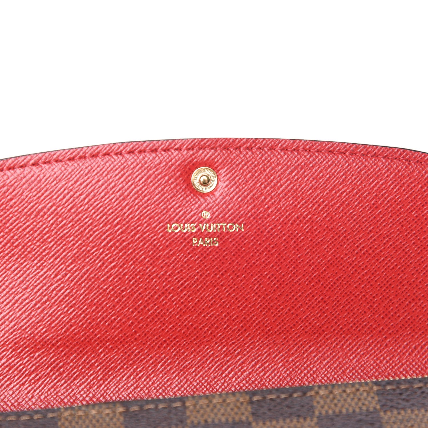 Louis Vuitton Damier Ebene Emilie Wallet Red 6 of 9