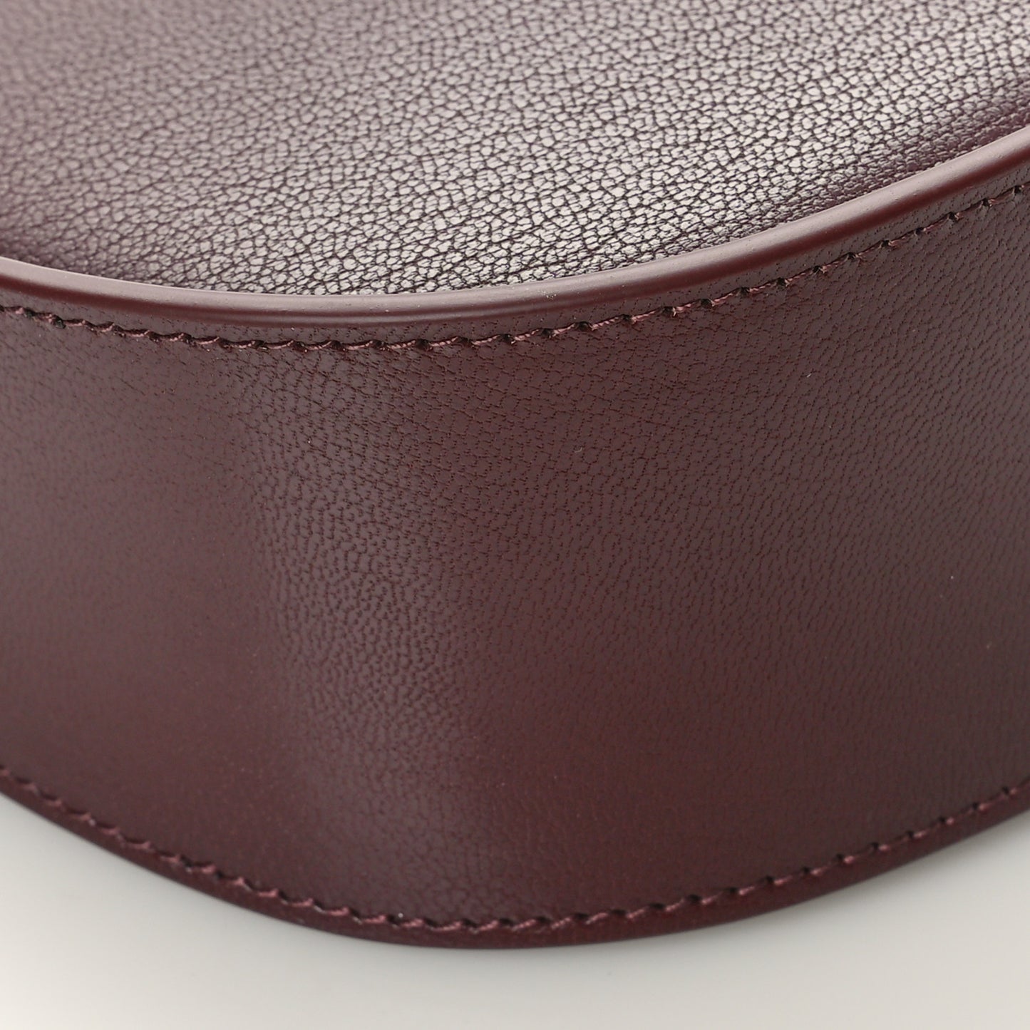Grained Calfskin Half Moon Shoulder Bag Raisin