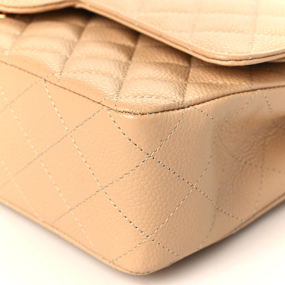 Chanel Caviar Quilted Medium Double Flap Beige 9 of 9