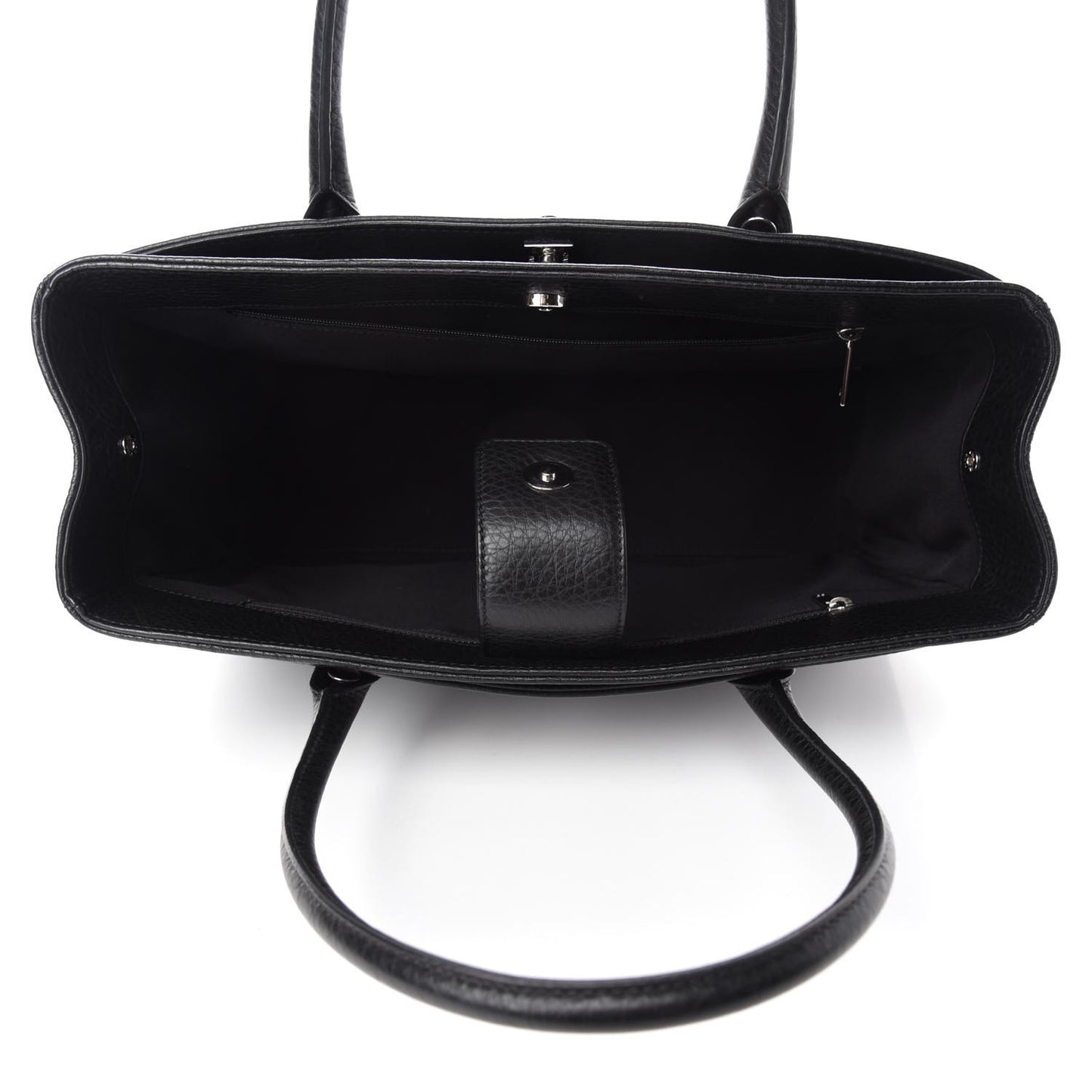 Calfskin Cerf Executive Shopper Tote Black