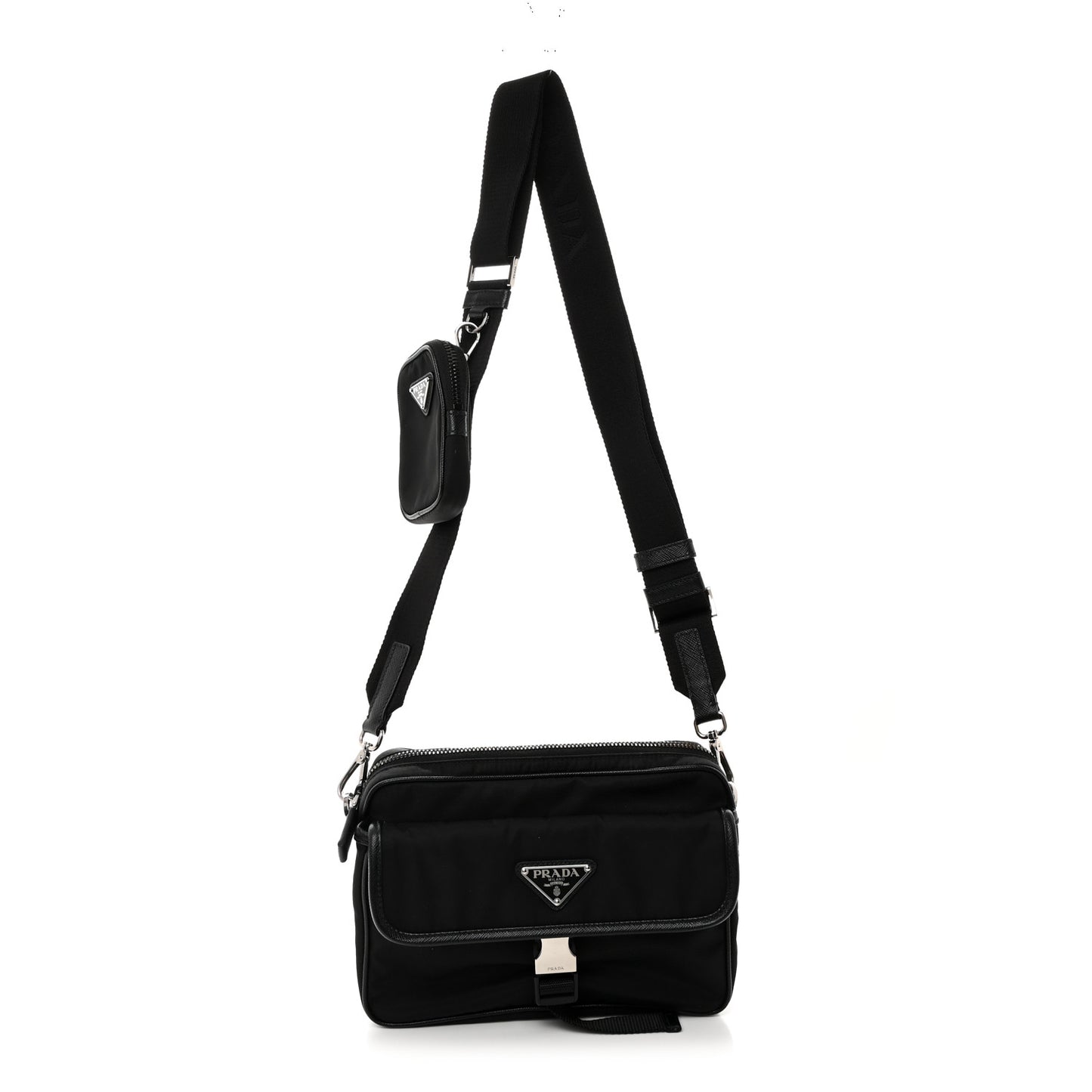 Re-Nylon Saffiano Shoulder Bag Black