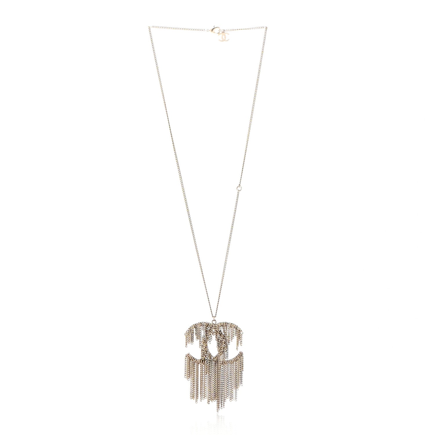 Chanel Chain Fringe CC Necklace Gold 3 of 5