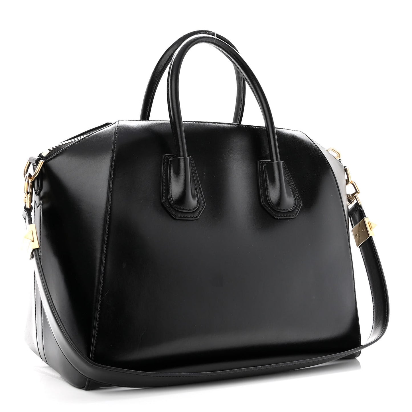 Shiny Lord Calfskin Medium Antigona Black