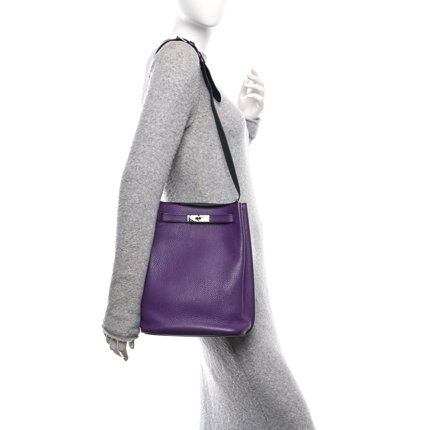 Hermes Taurillon Clemence Verso So Kelly 22 Ultraviolet Bleu