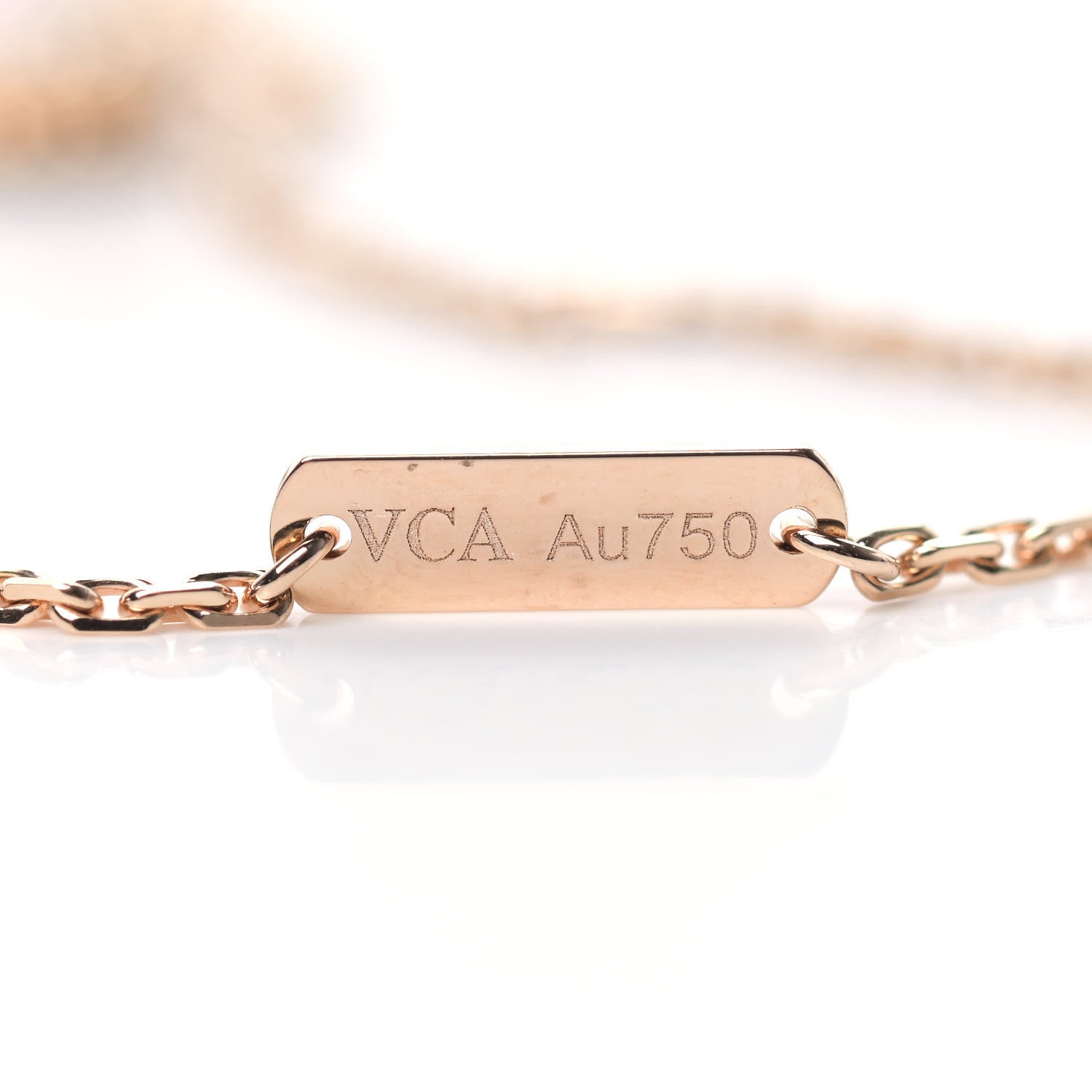 Van Cleef & Arpels 18K Rose Gold Gray Mother of Pearl Vintage Alhambra Pendant Necklace 4 of 6
