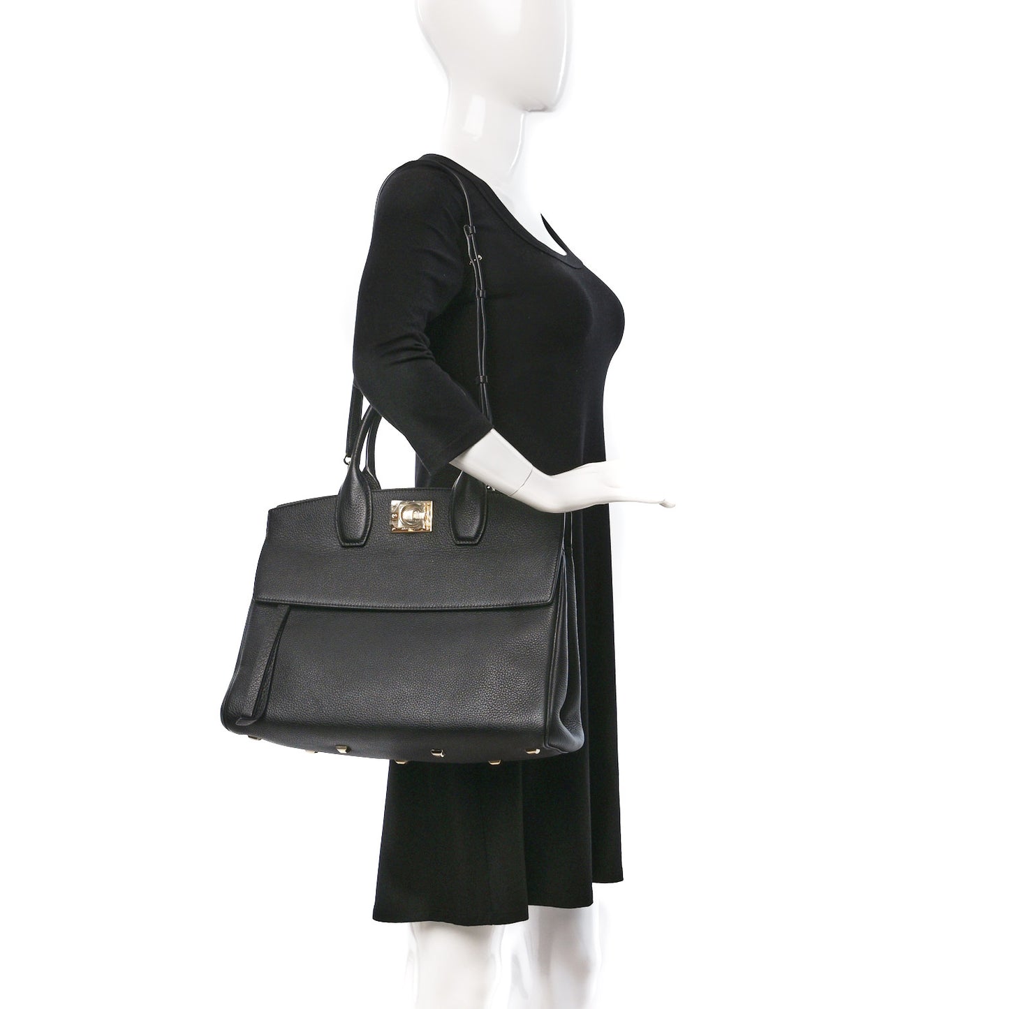 Calfskin Large Studio Bag Black