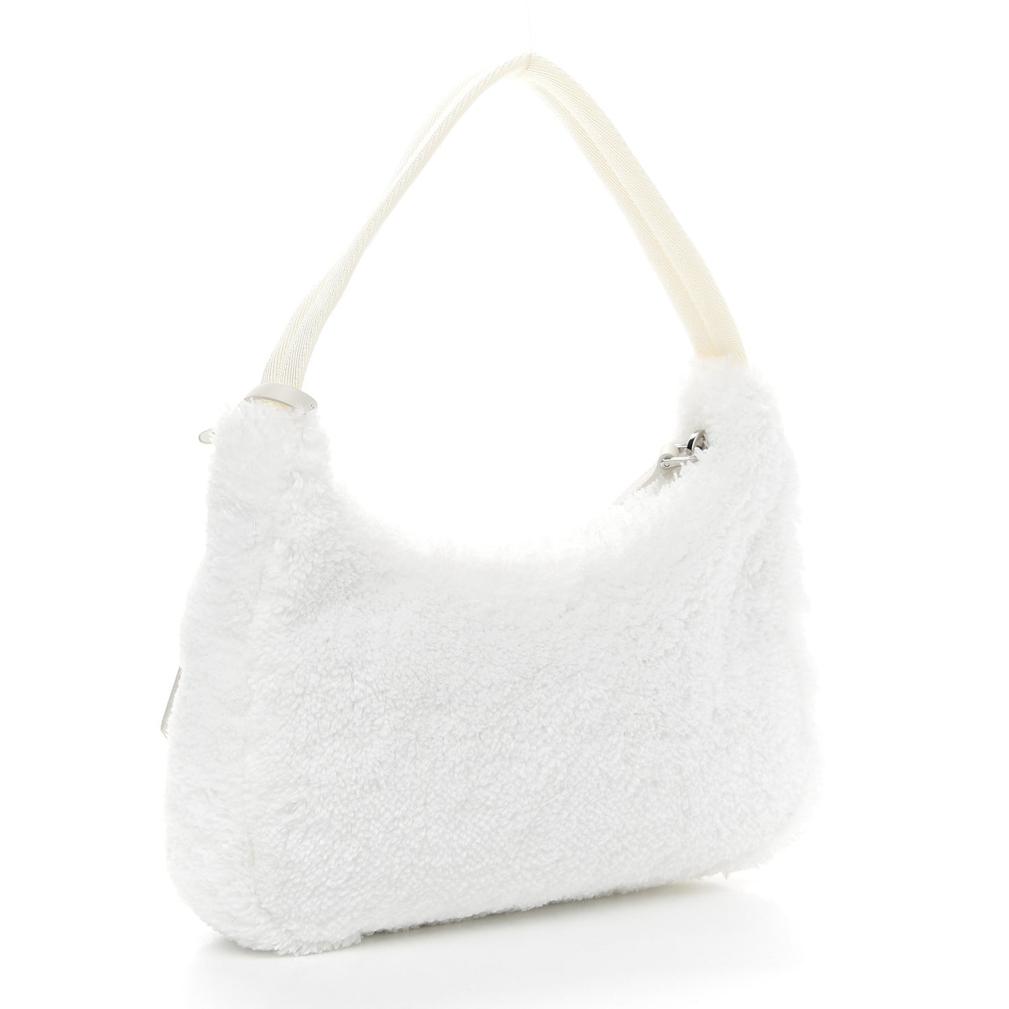 Terry Cloth Mini Re-Edition 2000 Bag White Black