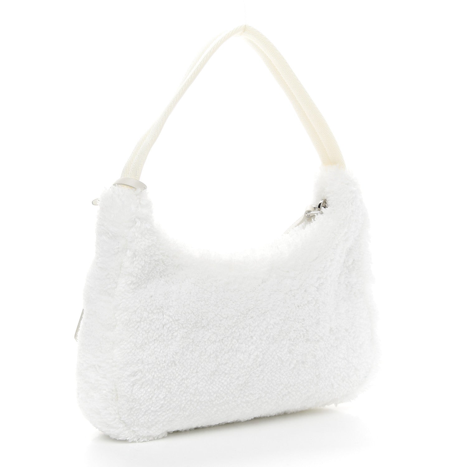 Prada Terry Cloth Mini Re-Edition 2000 Bag White Black 3 of 9