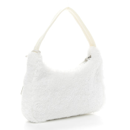 Prada Terry Cloth Mini Re-Edition 2000 Bag White Black 3 of 9