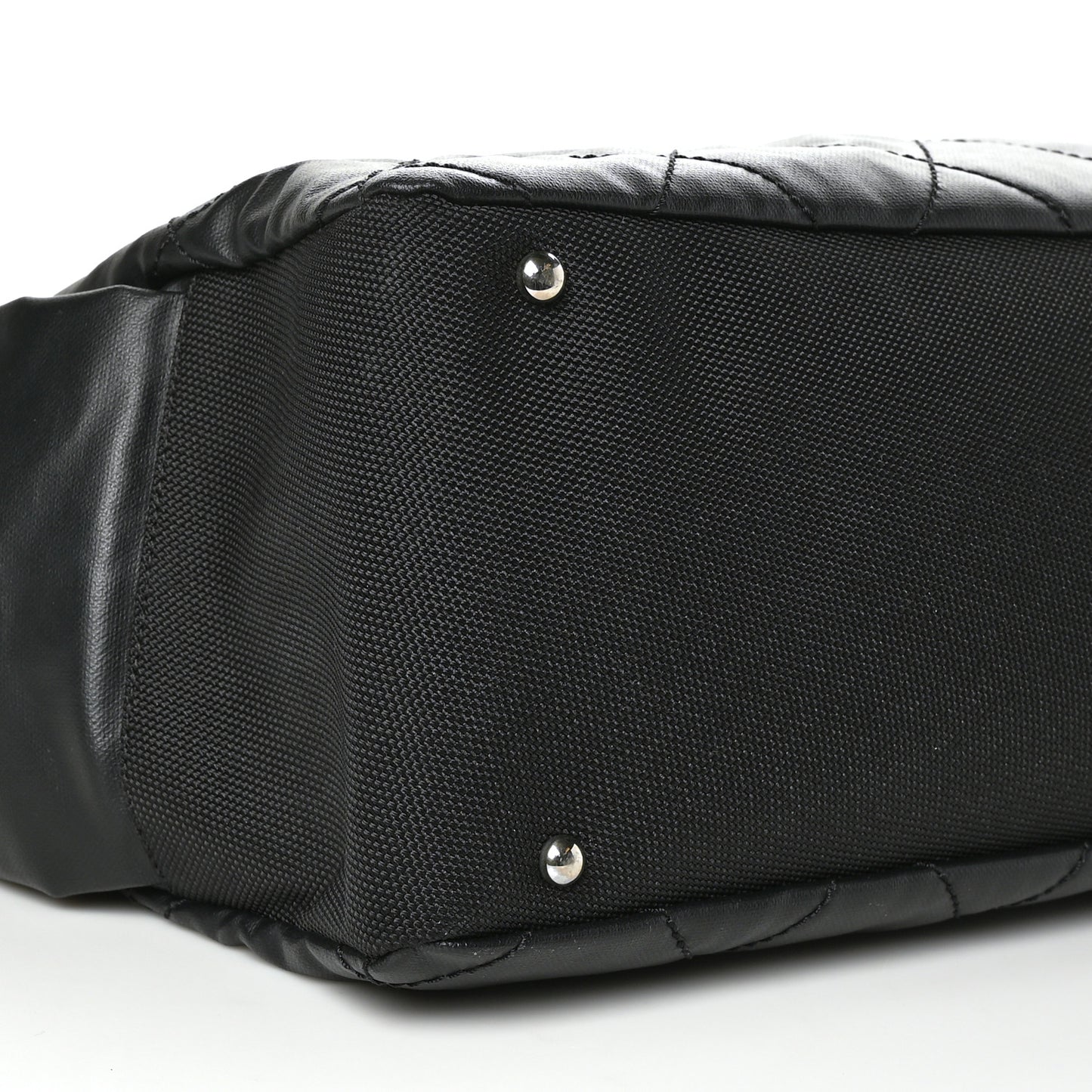 Coated Canvas Stitched XL Paris Biarritz Tote Black