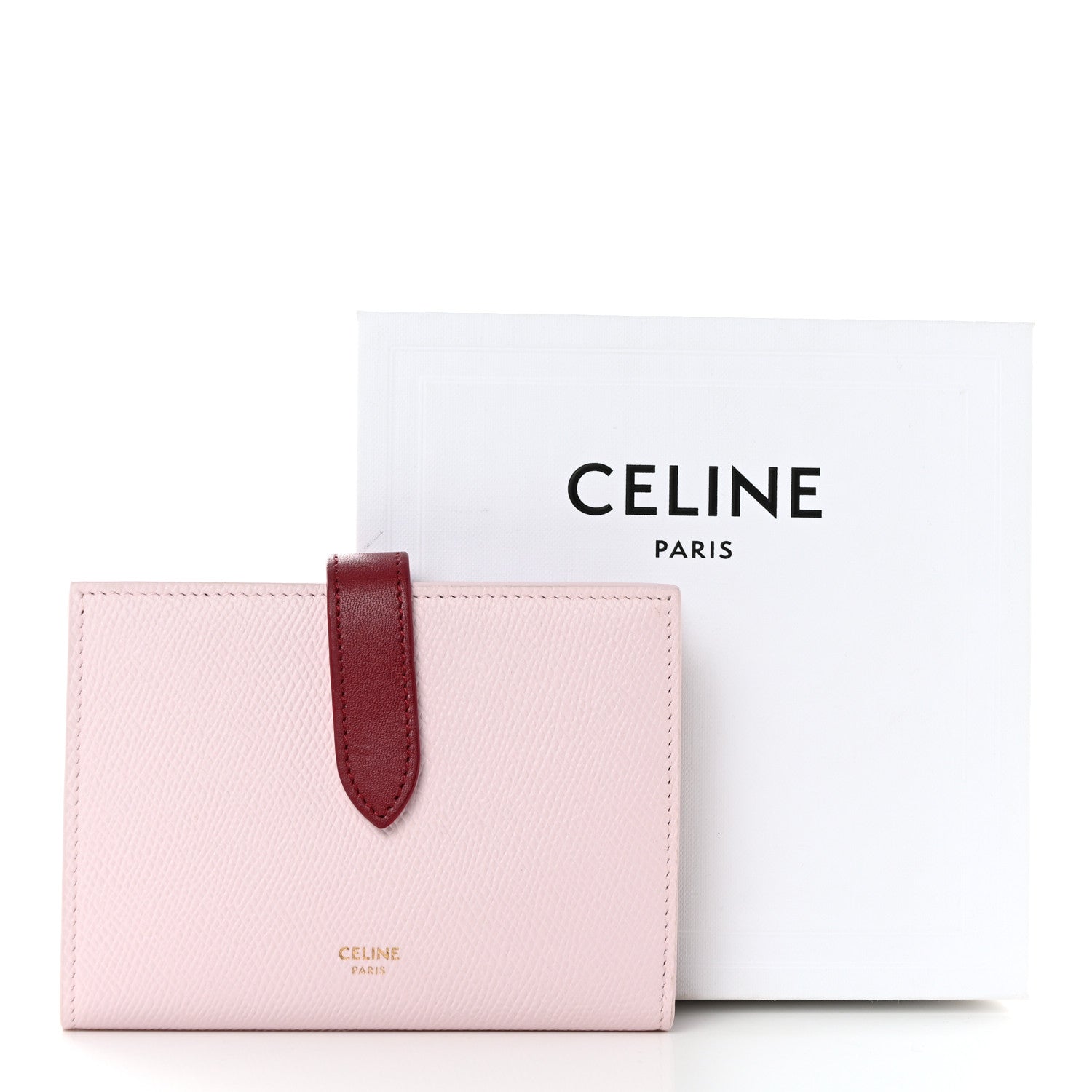 Celine Grained Calfskin Medium Multifunction Strap Wallet Peony Carmin 14 of 14