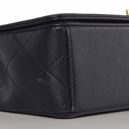 Chanel Sheepskin Quilted Vintage Mademoiselle Flap Navy 9 of 11