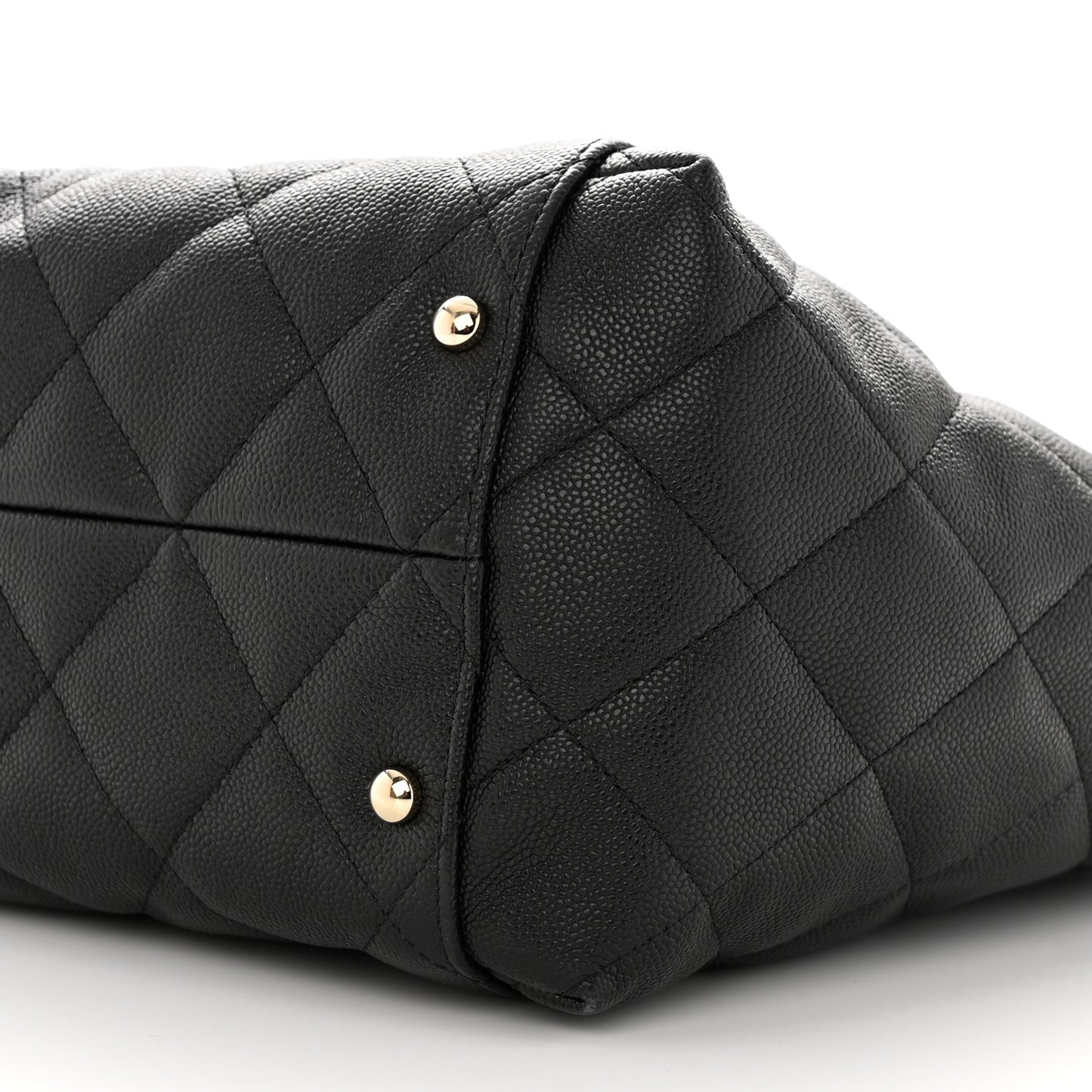 Caviar Quilted Large Shopping Tote Black