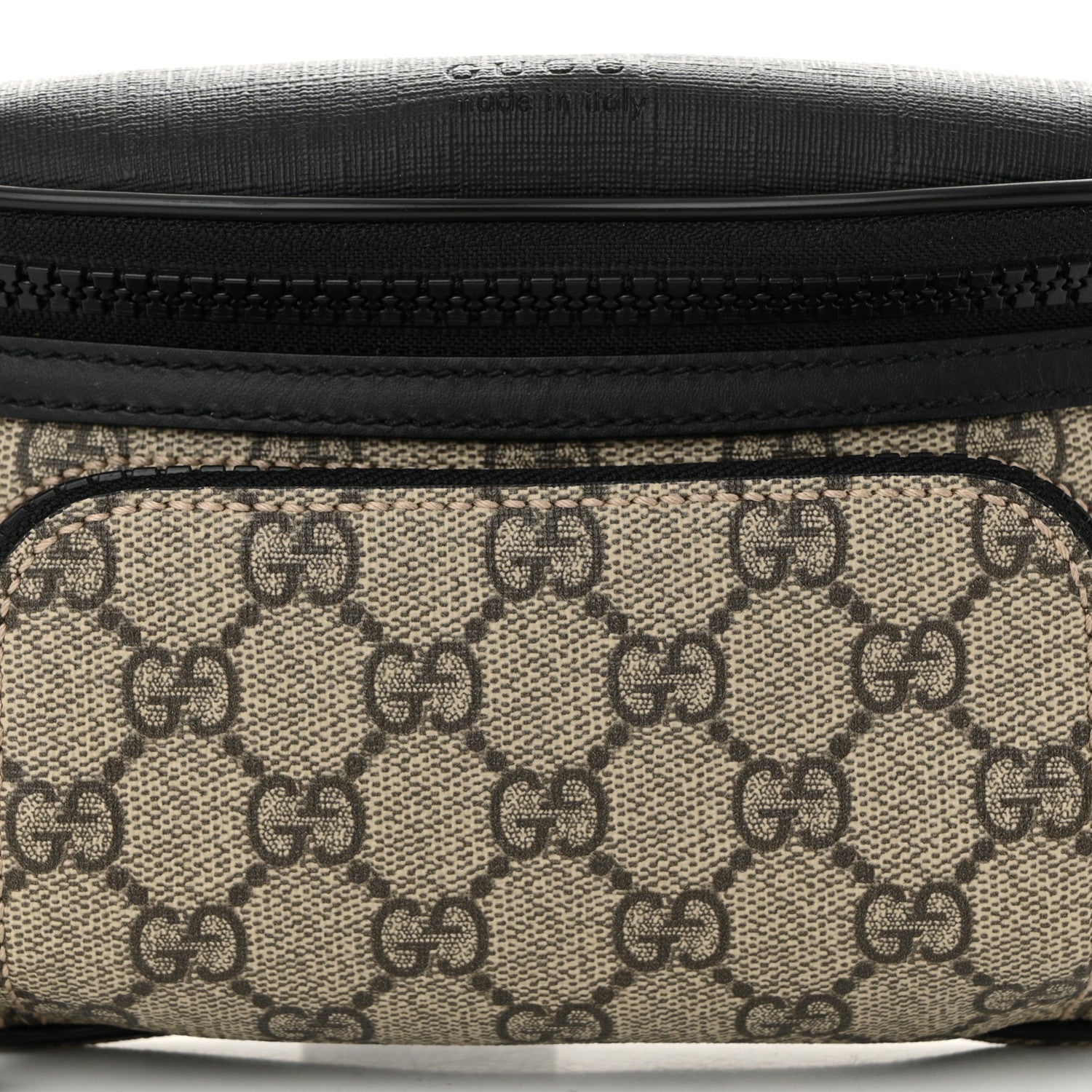 Gucci GG Supreme Monogram Belt Bag Black 8 of 10