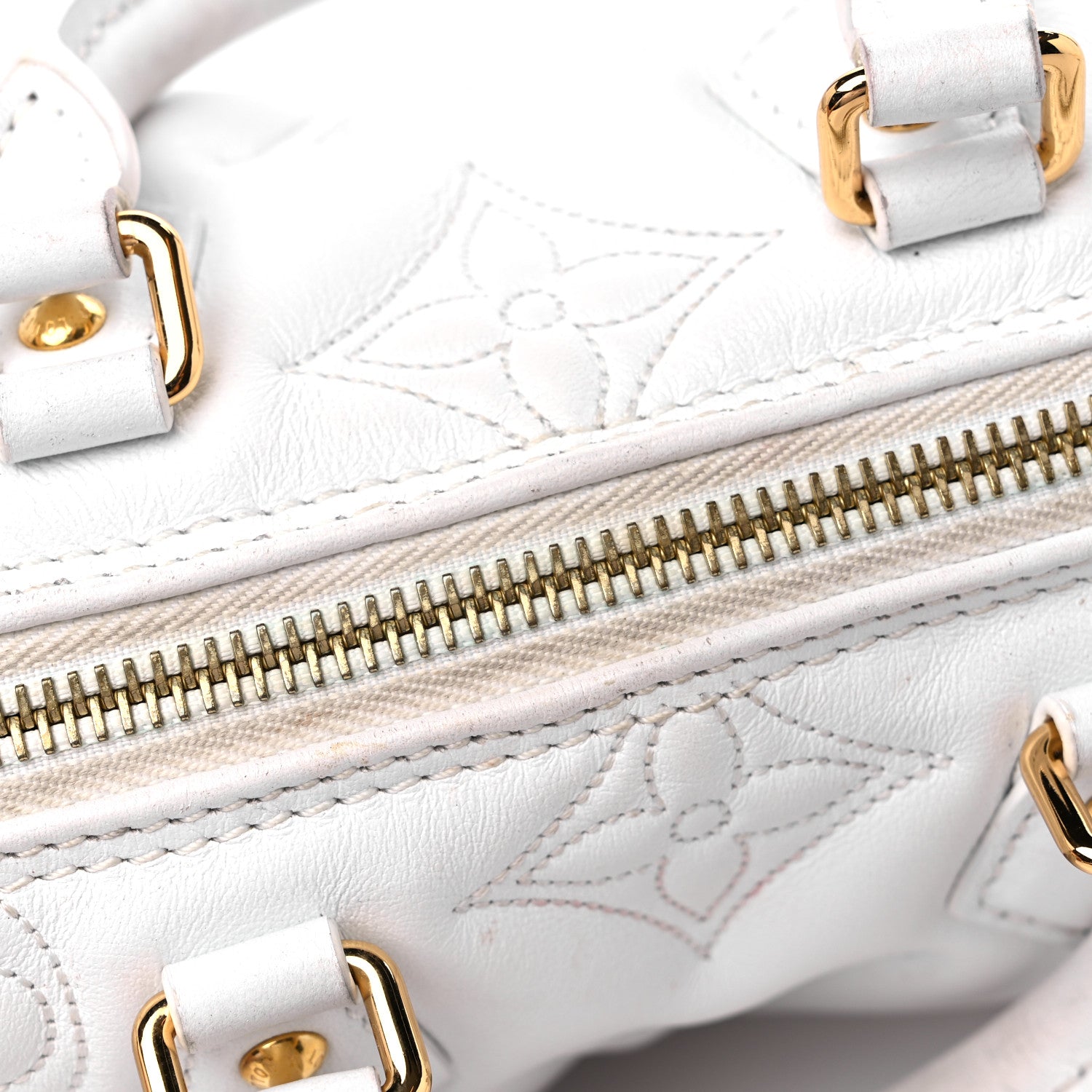Louis Vuitton Calfskin Bubblegram Papillon BB Snow White 10 of 13