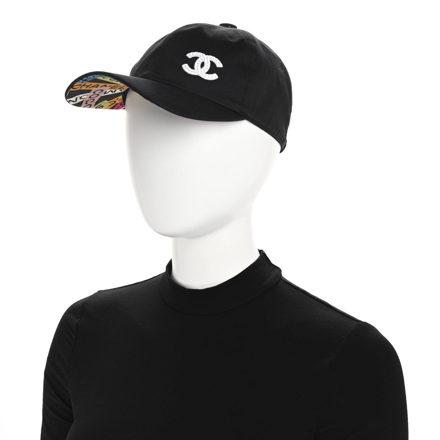 Chanel Cotton Sequin CC Cap Hat Black 2 of 9