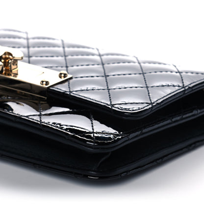Chanel Patent Quilted Golden Class Wallet on Chain WOC Black 11 of 11