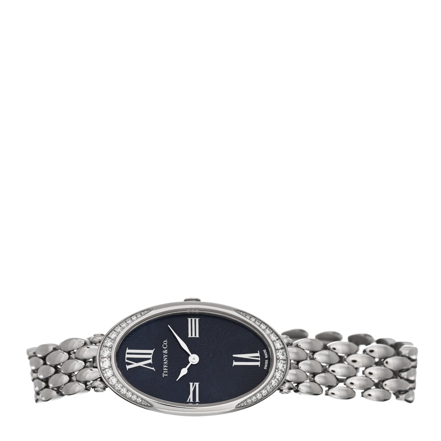 Stainless Steel Diamond 21mm 2-Hand Cocktail Quartz Watch
