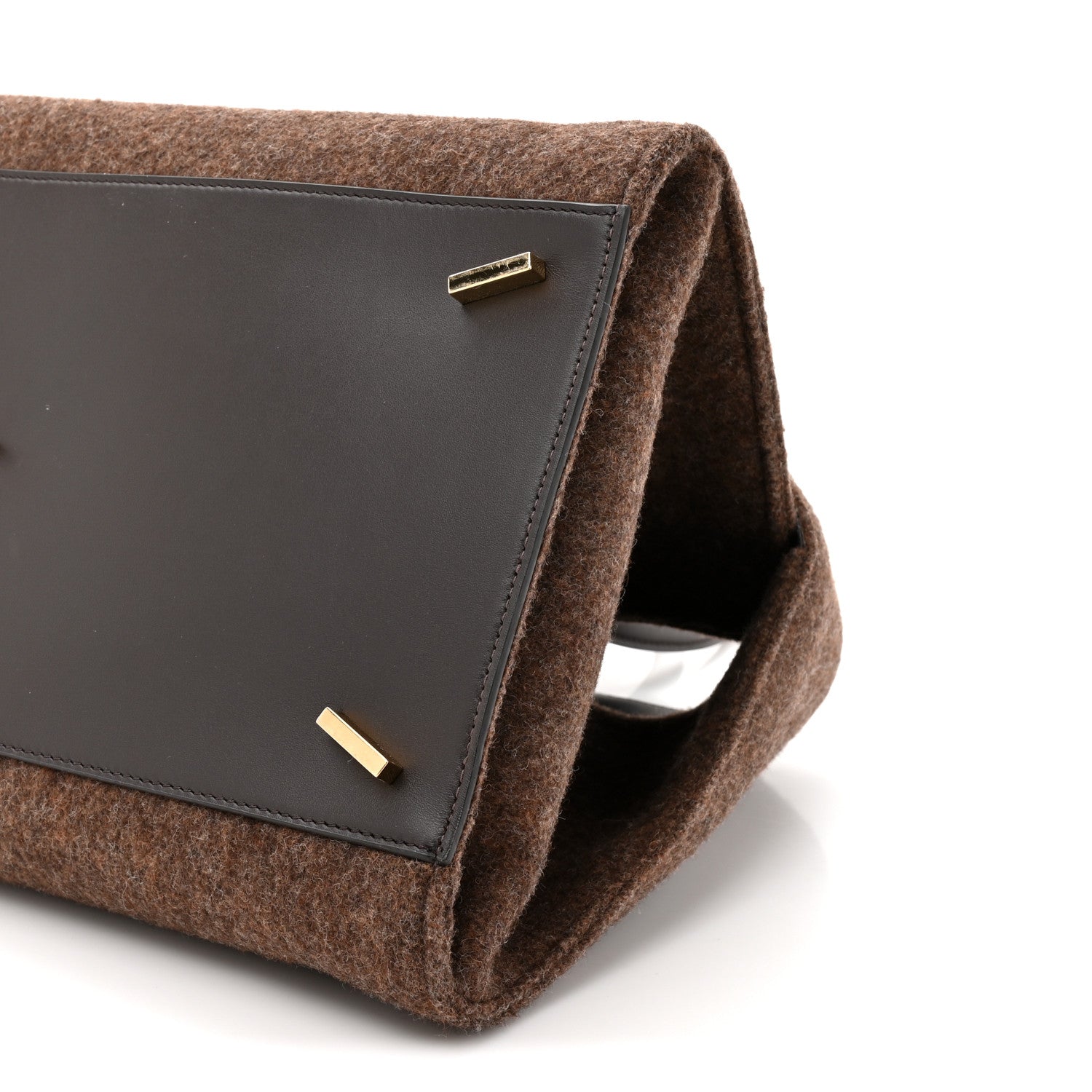 Salvatore Ferragamo Wool Felt Medium Hug Bag Brown 8 of 10