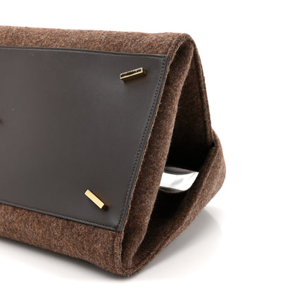 Salvatore Ferragamo Wool Felt Medium Hug Bag Brown 8 of 10