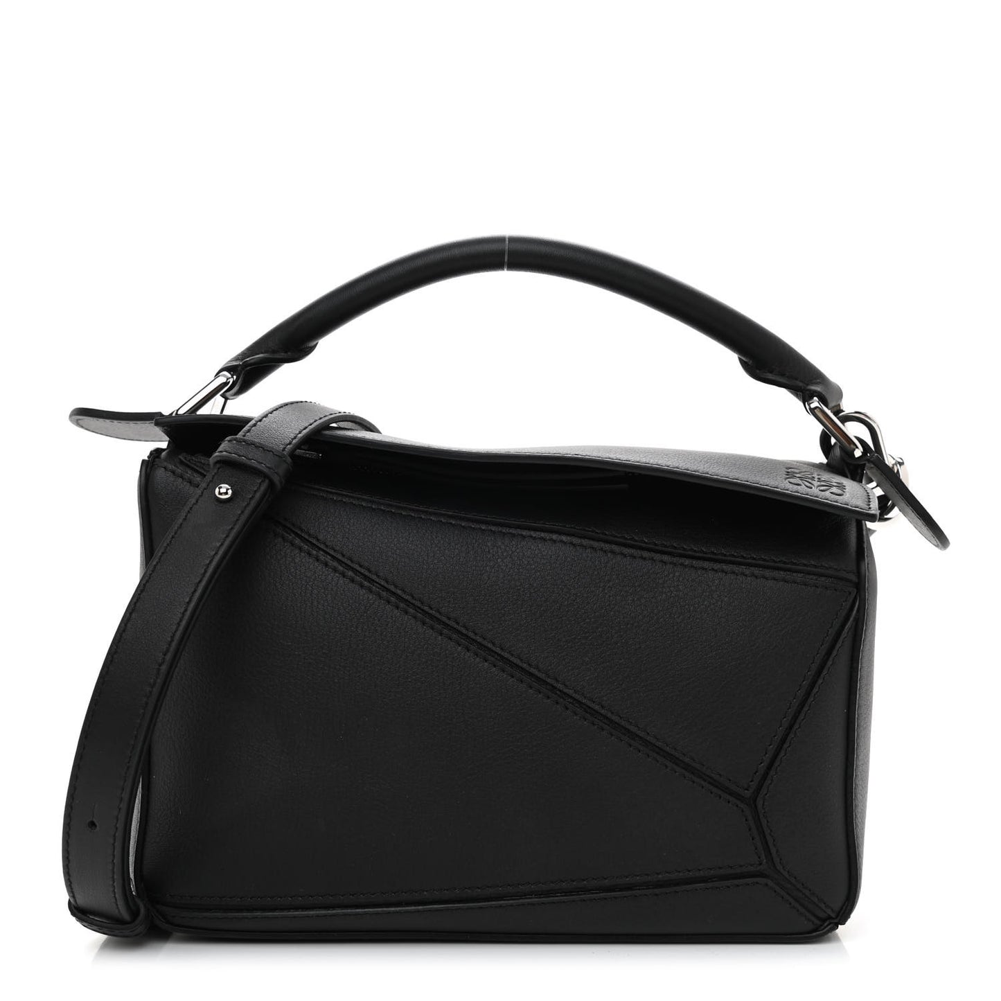 Calfskin Small Puzzle Bag Black